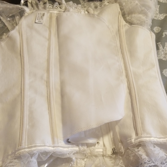 White bustier w/ lace sleeves - Picture 6 of 7